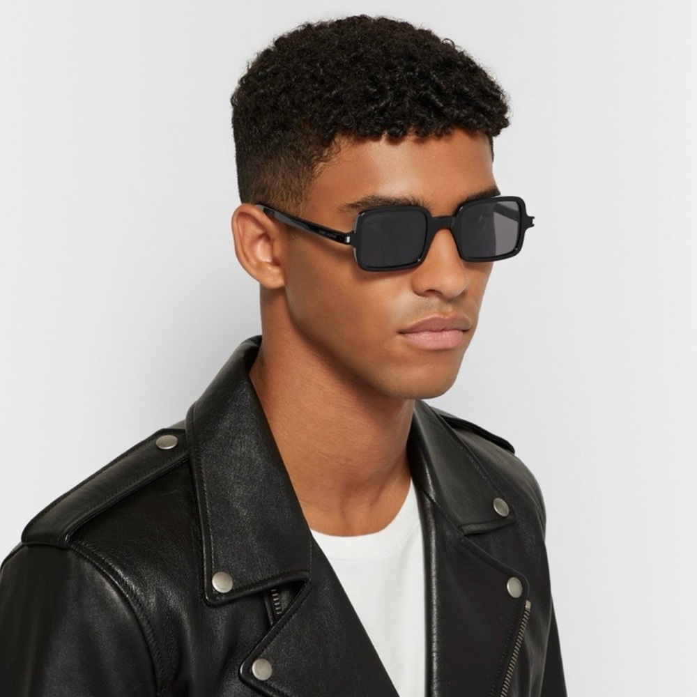 Saint Laurent Square-Frame Acetate Sunglasses Black SL 332 001 Unisex - Picture 3 of 15